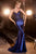 Glitter and Lace Stretch Satin Gown CDS450