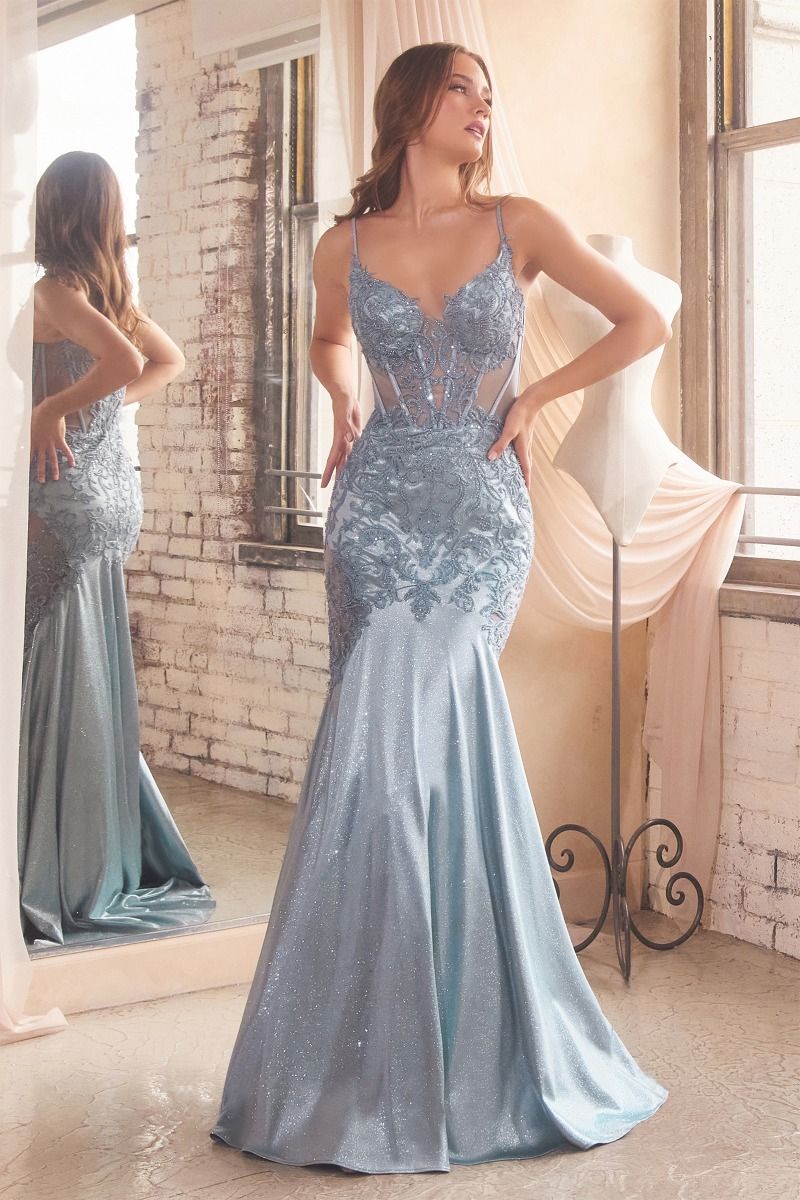 Glitter and Lace Mermaid Gown CDS470 Sparkly Gowns Glitter and Lace Mermaid Gown CDS470 Sparkly Gowns