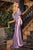 Satin Fitted Long Dress Removable Caplet CDS499