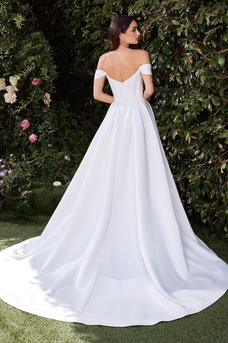 Off the Shoulder Satin Bridal Gown CDS513W Sparkly Gowns Off the Shoulder Satin Bridal Gown CDS513W Sparkly Gowns