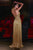LaDivine CDS577 Halter Beaded Fringe Evening Gown