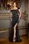 One Shoulder Sequin Evening Dres CH110