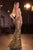 Ladivine CK2409  Mirror-Embellished Fitted Evening Gown