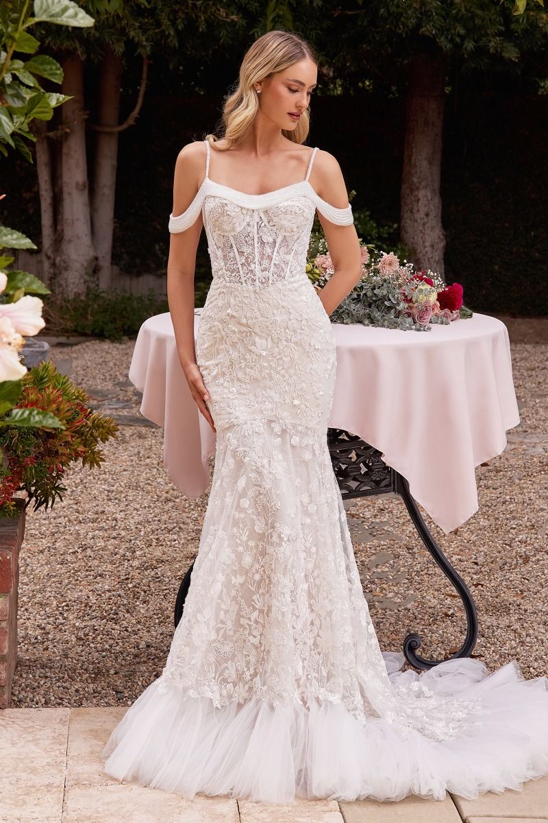 Off the Shoulder Bridal Gown CK703W Sparkly Gowns Off the Shoulder Bridal Gown CK703W Sparkly Gowns
