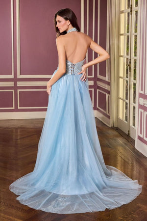 Halter Neckline Crystal with Overskirt  La Divine CM391