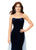 Ashley Lauren 11311 Strapless Velvet Gown with Organza Overskirt