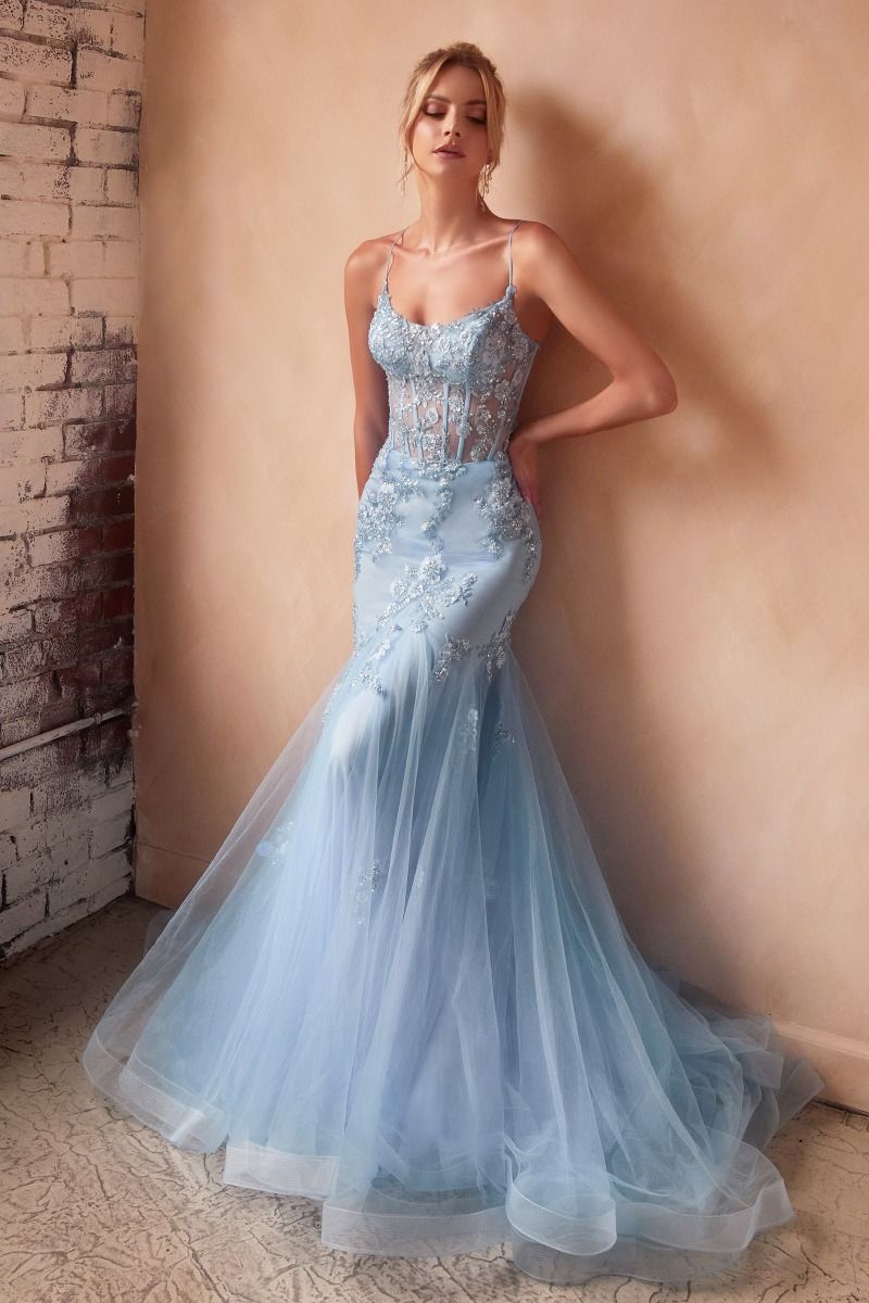 Embellished Pastel Mermaid Dress La Divine D145 Sparkly Gowns Embellished Pastel Mermaid Dress La Divine D145 Sparkly Gowns