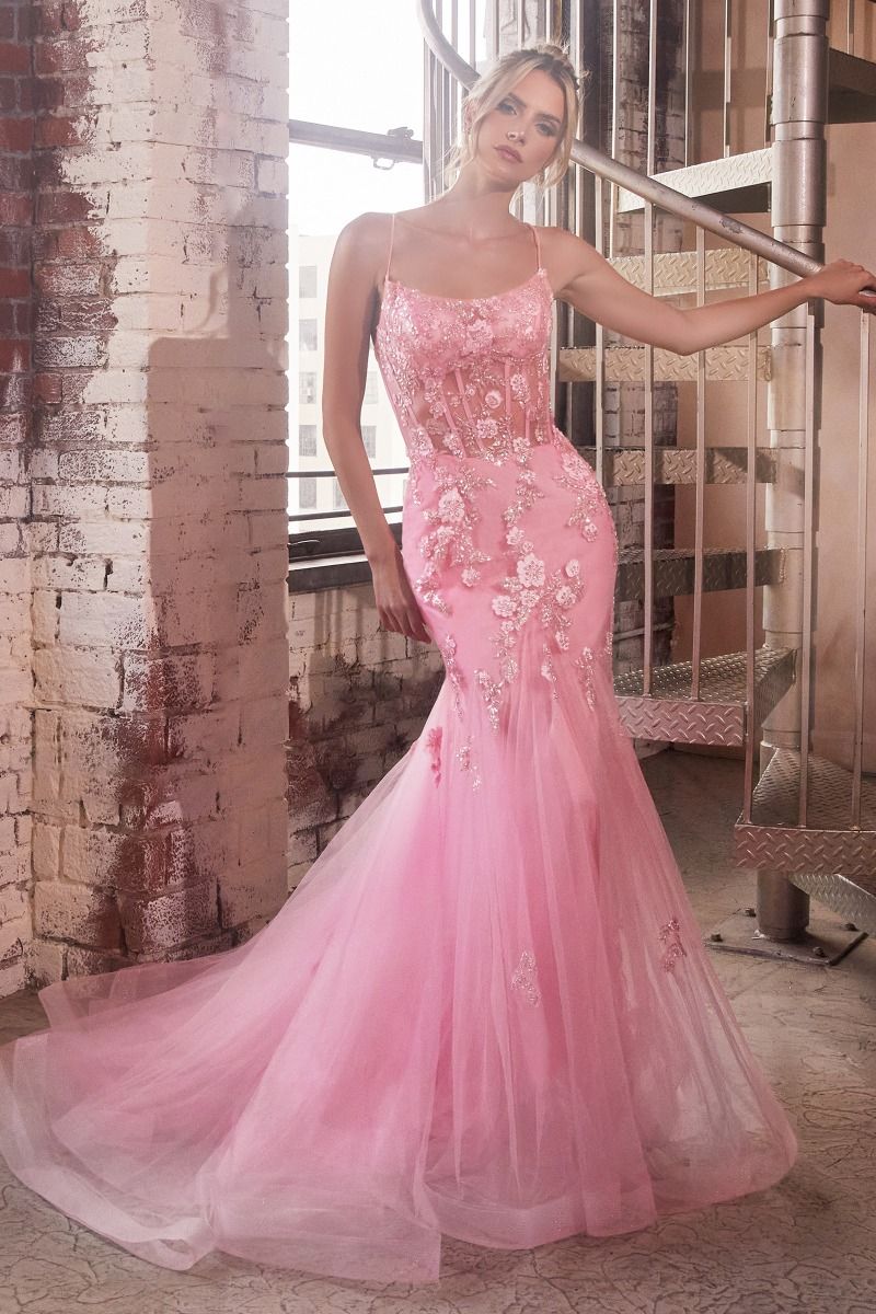 Embellished Pastel Mermaid Dress La Divine D145 Sparkly Gowns Embellished Pastel Mermaid Dress La Divine D145 Sparkly Gowns