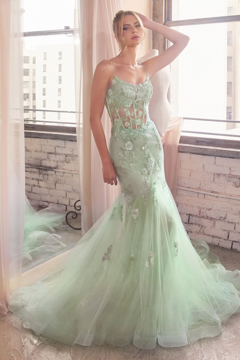 Embellished Pastel Mermaid Dress La Divine D145 Sparkly Gowns Embellished Pastel Mermaid Dress La Divine D145 Sparkly Gowns
