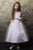 Vestido elegante de fiesta de cumpleaños para niña con flores de satén y tul 208A