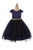 Holiday Sleeve Satin Dress with Tulle Skirt 452