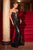Ladivine J894 Deep Neckline Crystal  Intrincate  Evening Dress