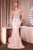 Ladivine J894 Deep Neckline Crystal  Intrincate  Evening Dress