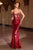 Ladivine J894 Deep Neckline Crystal  Intrincate  Evening Dress