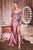 Ladivine KV1140  Off-the-Shoulder Satin Fitted Evening Gown
