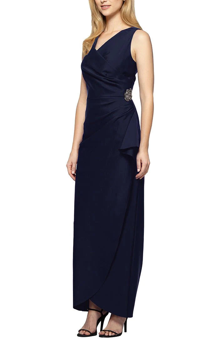 Petite Sleeveless Compression Floor Length Length Dress 234200 Navy / 4P Petite Sleeveless Compression Floor Length Length Dress 234200 Navy / 4P