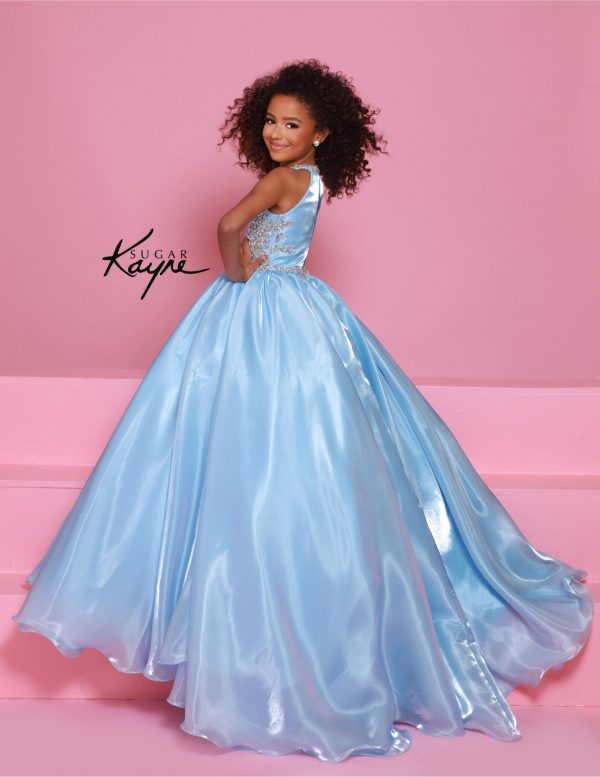 Sugar Kayne C379 Mirror Organza Ball Gown Children Dress Magenta / 8