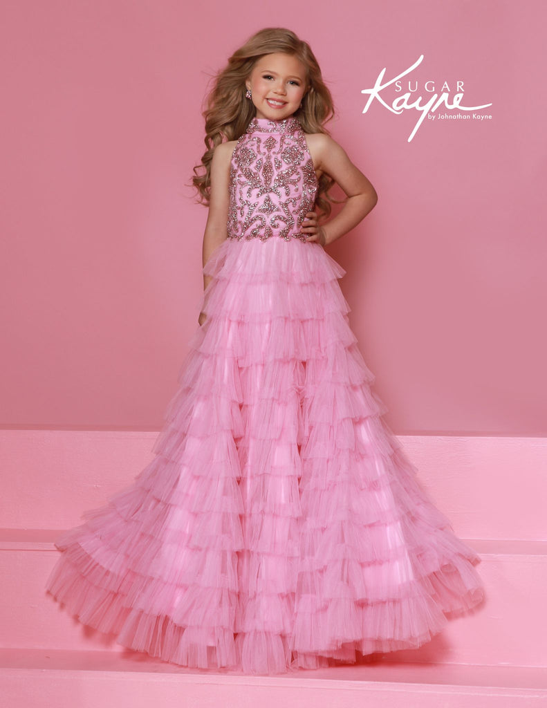 Sugar Kayne C387 Ruffles Beaded Ball Gown Children Dress