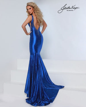 Johnathan Kayne 3205 V-Neckline Flit and flare Pageant Gown