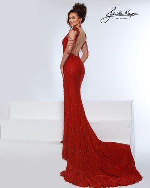 Johnathan Kayne 3251 Lace Beaded Gown