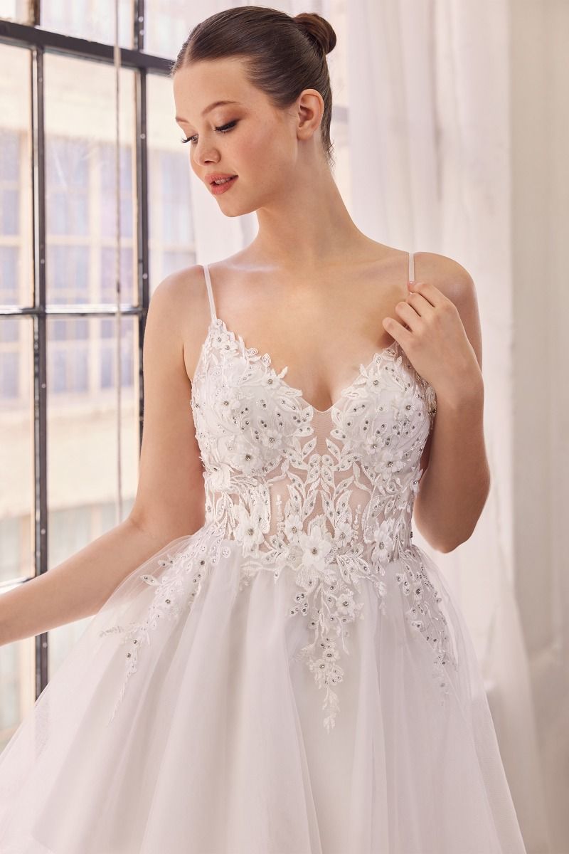 Lace A-Line Tulle Short Dress SF047 – Sparkly Gowns Lace A-Line Tulle Short Dress SF047 – Sparkly Gowns