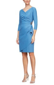 3/4 Sleeves Compression Knee Length Ruched Dress 134134 Olive Green / 12 3/4 Sleeves Compression Knee Length Ruched Dress 134134 Olive Green / 12