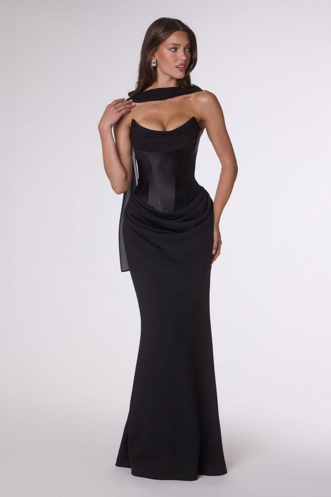 LaDivine T732 Satin Crepe Bridesmaid Evening Gown
