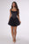 Amoris T735 Square-Neck Satin Fit-and-Flare Mini Dress