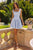 Amoris T735 Square-Neck Satin Fit-and-Flare Mini Dress