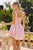 Amoris T735 Square-Neck Satin Fit-and-Flare Mini Dress