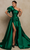 ON SALE SIZE 6  EMERALD Tarik Ediz 98100 Taffeta Single Puff Shoulder Vivienne Dress