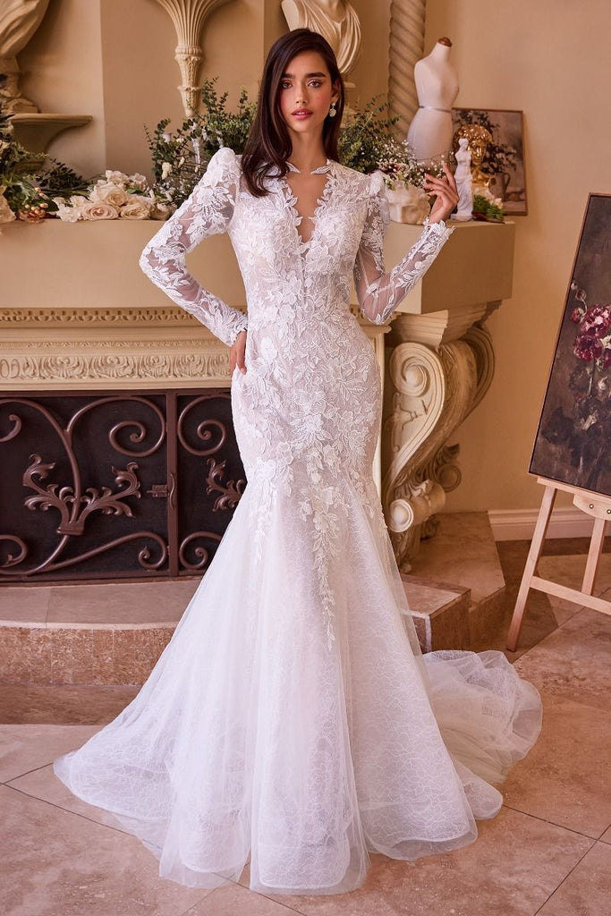 WL036-Long Sleeve Lace Mermaid Bridal Gown-Andrea & Leo | LADY Black TIE Off White / 10 WL036-Long Sleeve Lace Mermaid Bridal Gown-Andrea & Leo | LADY Black TIE Off White / 10
