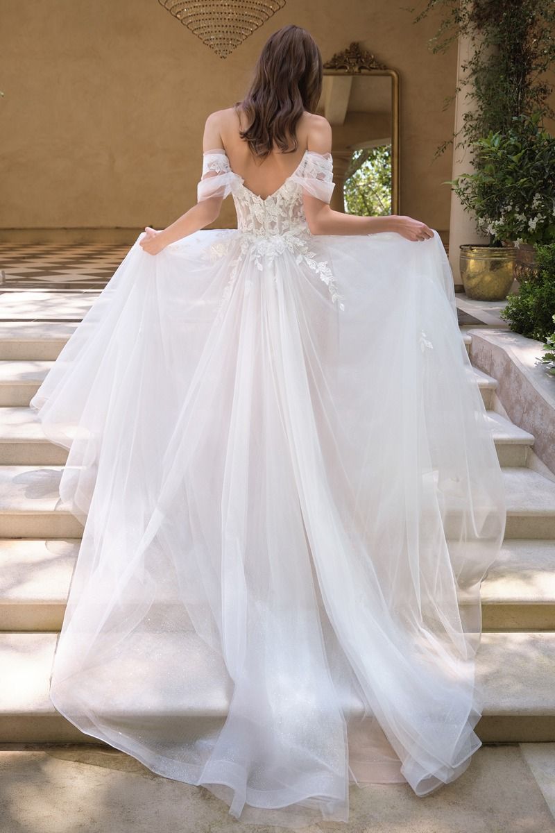 off shoulder wedding dress ball gown Andrea & Leo WL089 Off Shoulder Wedding Dress 18 / White