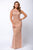 Beaded Rose Gold Evening Dress AC256