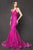 Vestido de noche con escote en V y sirena con purpurina ACBZ015