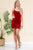 Asymmetrical Neckline Velvet Short Gown 6117S
