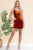 Asymmetrical Neckline Velvet Short Gown 6117S