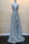 Illusion V-Neckline Glitter Long Gown BZ017