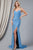 Fitted Side Slit Mermaid Floor Prom Dress Gown  BZ011