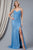 Fitted Side Slit Mermaid Floor Prom Dress Gown  BZ011