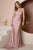 One Shoulder Dusty Rose Evening Gown Nox E475