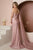 One Shoulder Dusty Rose Evening Gown Nox E475