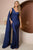 One Shoulder Drape Sleeve Trumpet Skirt Burgundy Evening Gown Nox E475