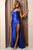 Cowl Neck Stretch Satin Fabric Evening Gown Nox E1042