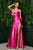 Cowl Neck Stretch Satin Fabric Evening Gown Nox E1042