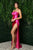 Cowl Neck Stretch Satin Fabric Evening Gown Nox E1042