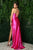 Cowl Neck Stretch Satin Fabric Evening Gown Nox E1042