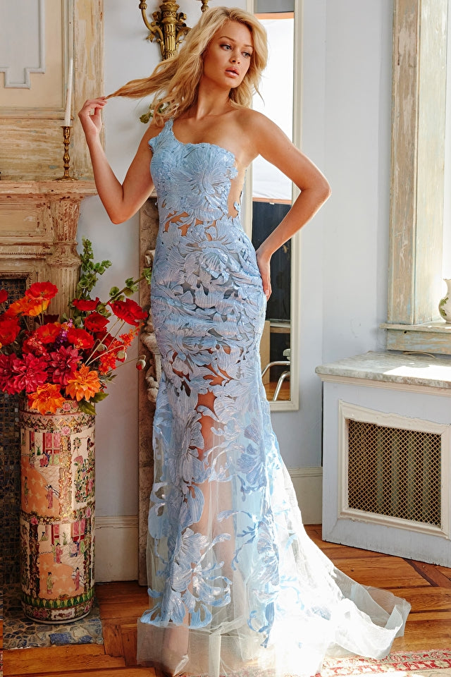 Asymmetrical Neckline Sequin Prom Gown By Jovani 02895 Sparkly Gowns Asymmetrical Neckline Sequin Prom Gown By Jovani 02895 Sparkly Gowns