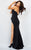 Plunging Neckline Orange Beaded Prom Dress By Jovani 07323