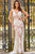 V-Neckline Floral Embroidered Sheer Prom Gown by Jovani 07368